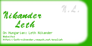 nikander leth business card